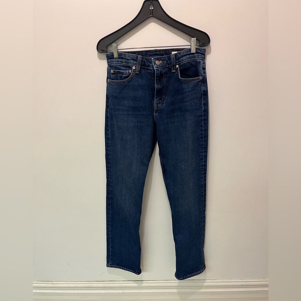 2/$20 - Zara Indigo Denim Straight Leg Jeans - 8 - Tall Length - great for fall